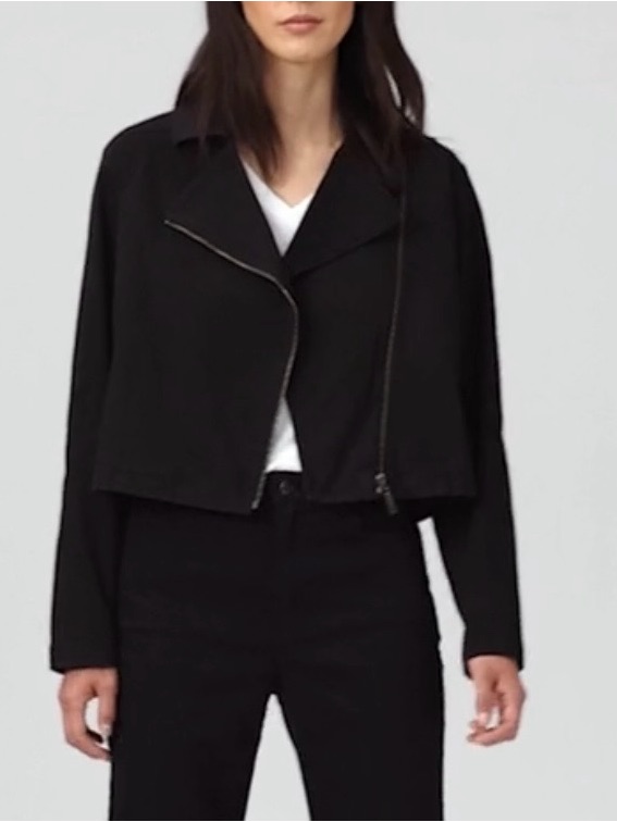 Eileen Fisher Organic Cotton Denim Notch Jacket Women Xl Black Casual Luxury Euc